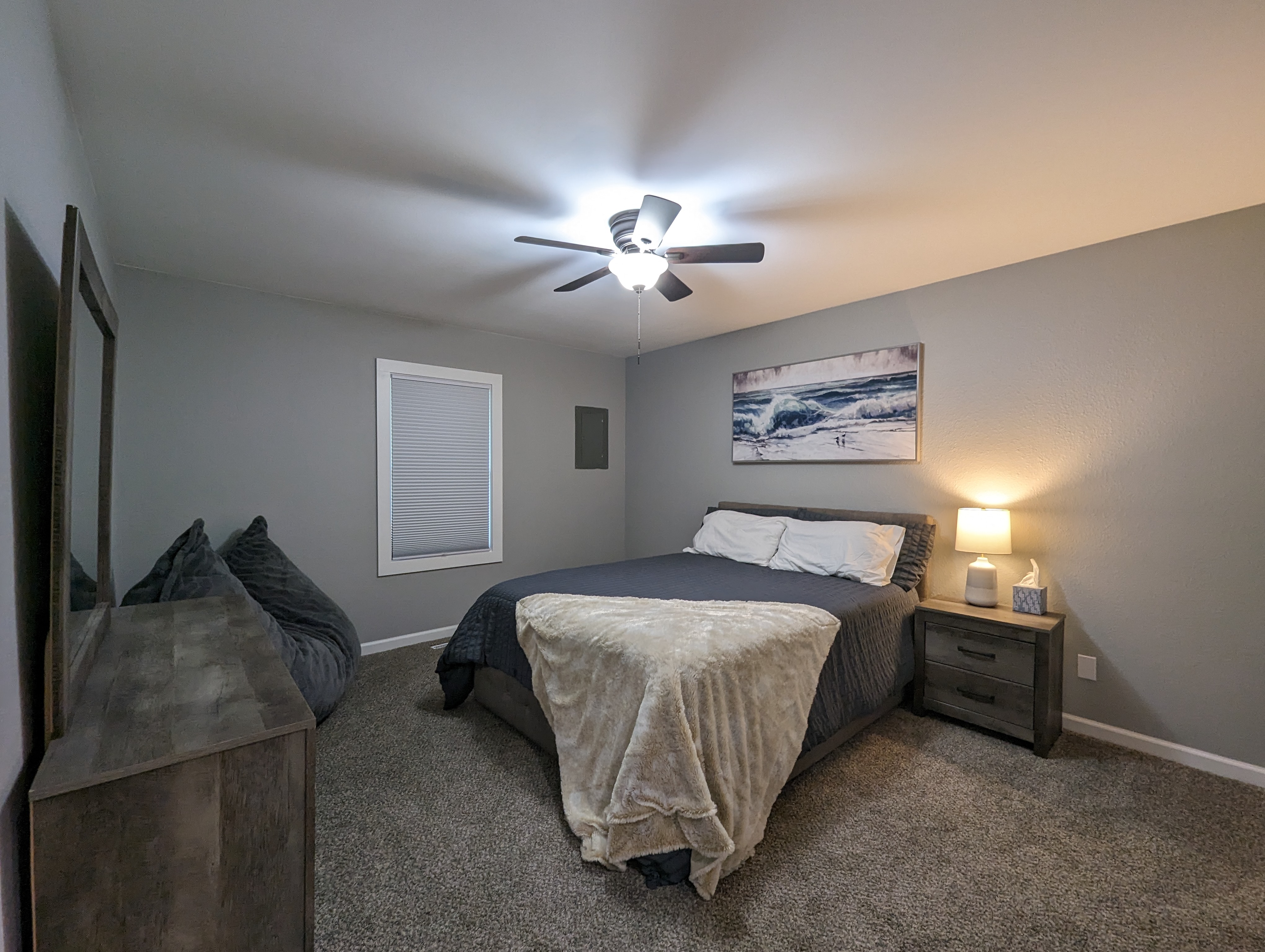A furnished bedroom